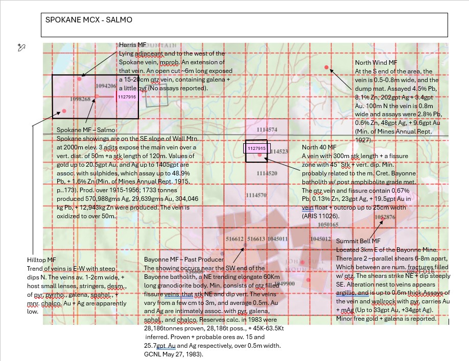 Spokane and North 40 MCX Claims